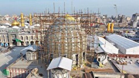 پیشرفت ۷۵ درصدی ساخت صحن حضرت زینب (س) در کربلا+عکس و فیلم